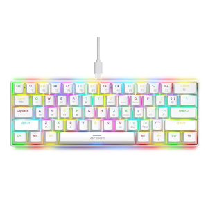 Ant Esports MK1300 V2 Portable 60 Percent Mechanical Keyboard, Compact 61 Keys Mini Gaming Keyboard for PC/Mac Gamer Switchable Colorful RGB Backlit with Software, Swappable Red Switch