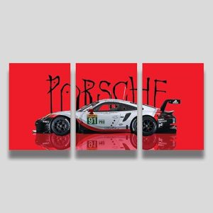 zenithink Porsche Racing Car Wall Poster,Pack Of 3-8x12 inch (A4 Size-300GSM) Included Glue dots Wall Decor Posters Wall Art For Bedroom, Living room, Office, Dining Room-Cardstock