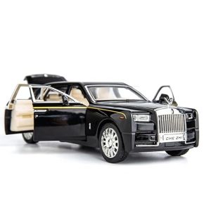 Mashes Exclusive Alloy Metal Pull Back Die-cast Car 1:32 Roll Royce Phantom Diecast Metal Pullback Toy car with Openable Doors & Light, Music Boys Gifts Toys for Kids (Rolls Royce Phantom Black) Visit the Mashes Store